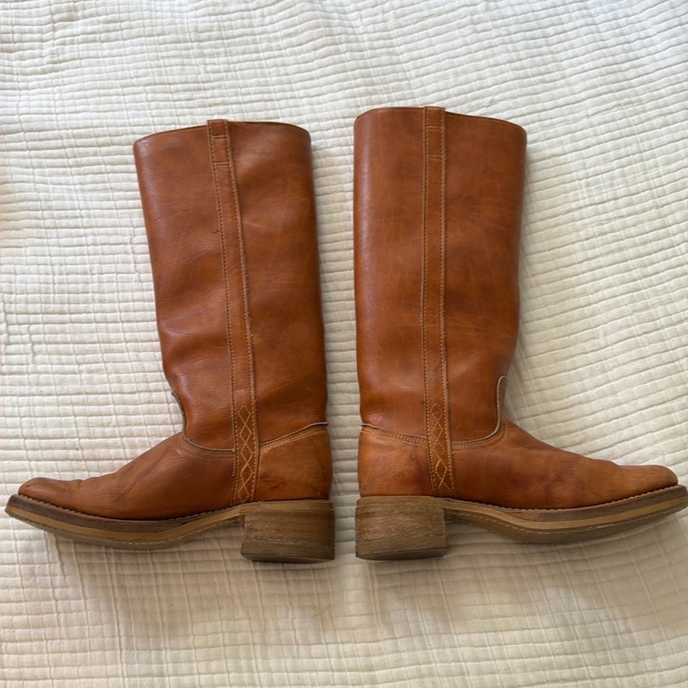 Dingo Acme Vintage 80s Campus Boots Like Frye Whiskey Color Saddle Leather 7